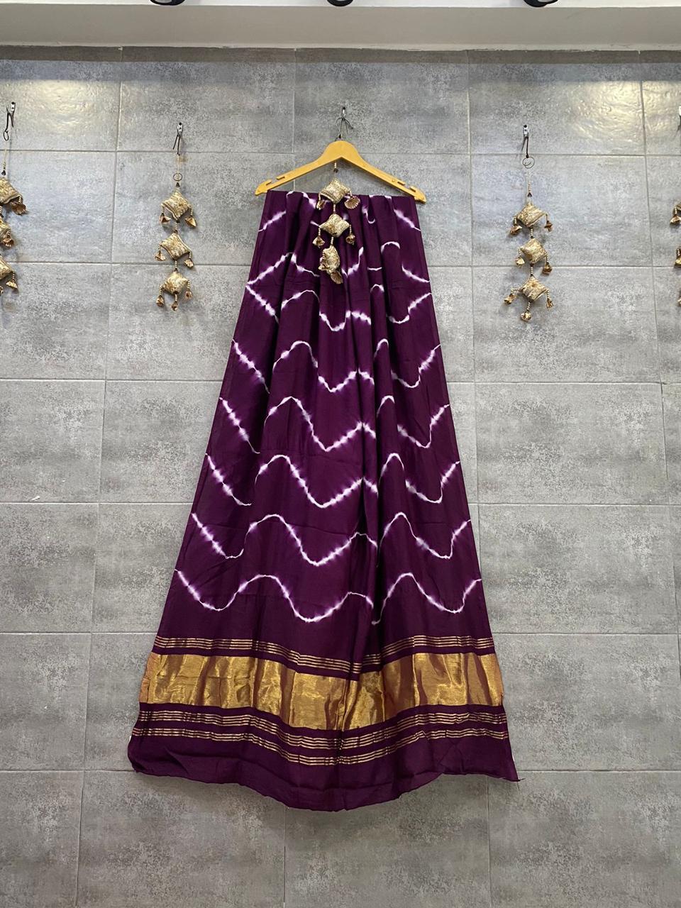 Womens Chanderi Silk Dupatta with Lagdi Pallu...