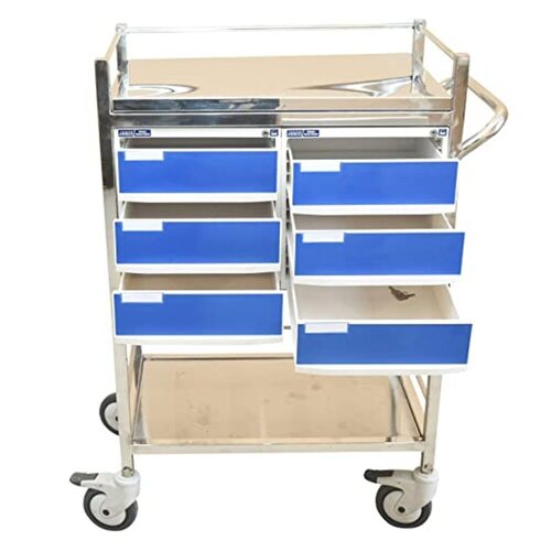 Medicine Trolley With Drawer (S.S)