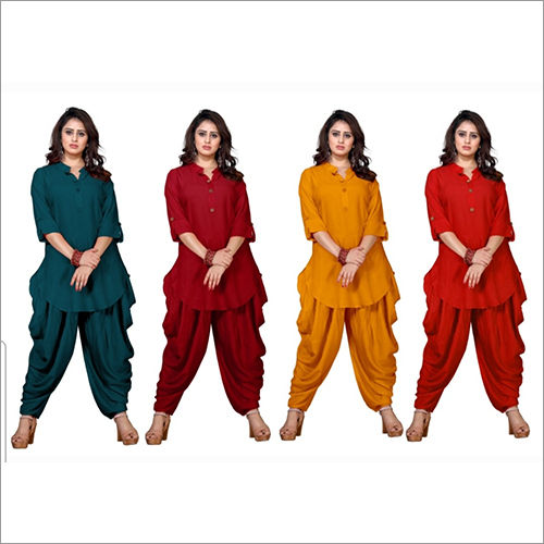 Washable Ladies Rayon Dhoti Kurta Set