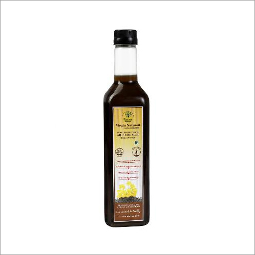 Wood Pressed Mustard Oil - 1 Liter Bottle Un-refined 100% Pure & Natural Suitable for Cooking Frying and Skin/Hair Care