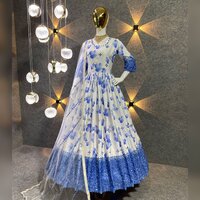 Womens Fancy  Unique And pure Fabric Georgette Gowns...