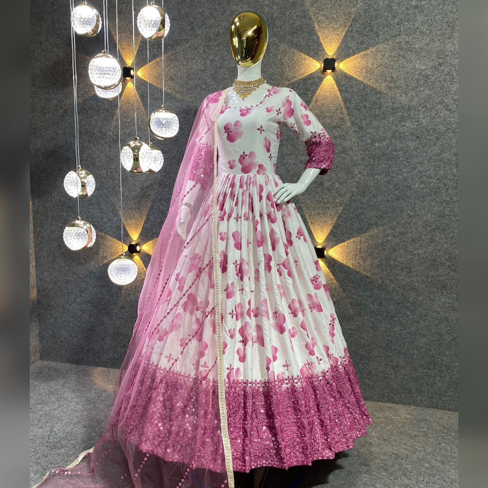Womens Fancy  Unique And pure Fabric Georgette Gowns...