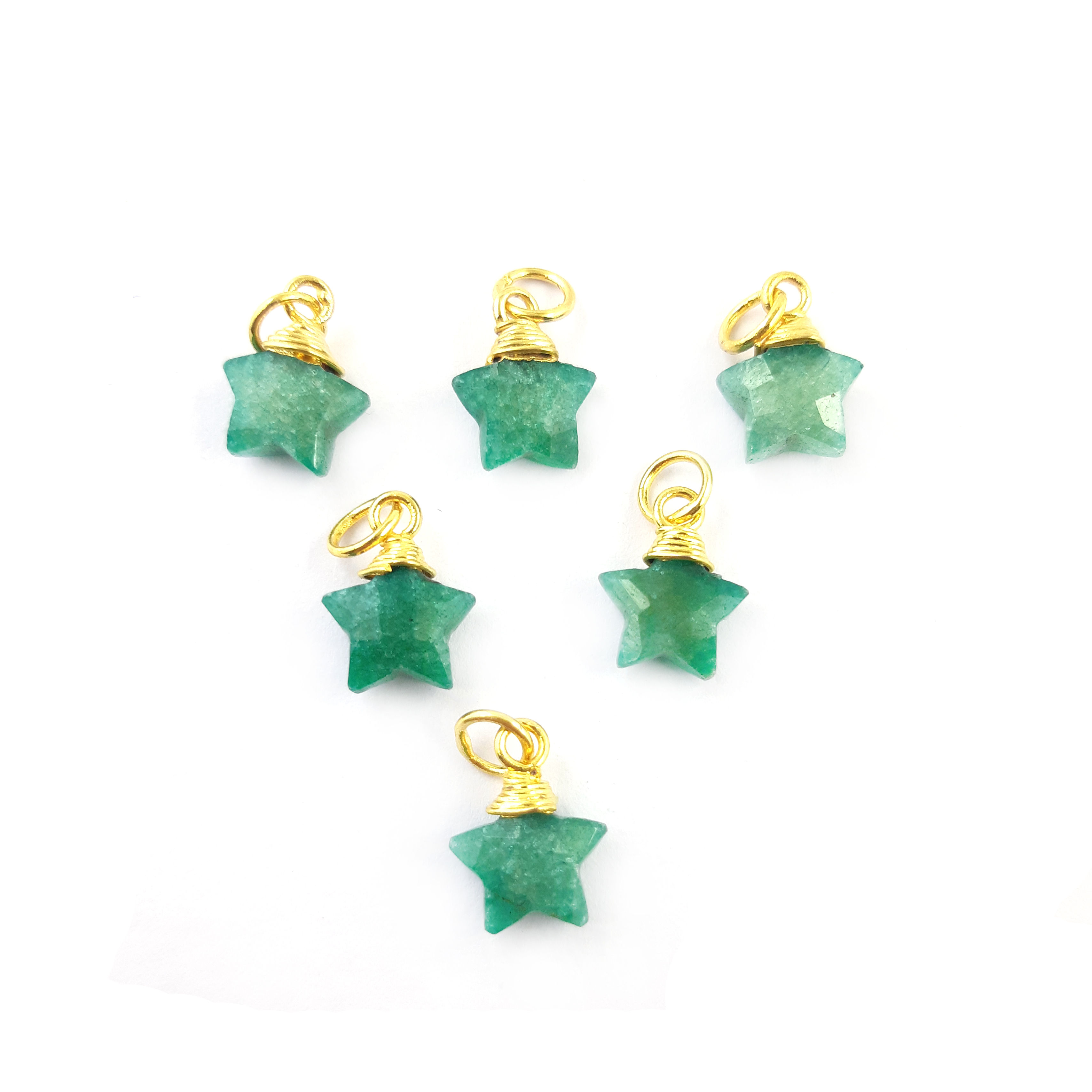 Gemstone Gold Vermeil Wire Wrapped Star Shape Pendant - Jewelry Making Charms