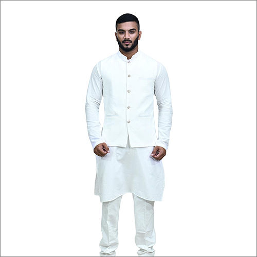 Mens Cotton Plain Kurta Jacket