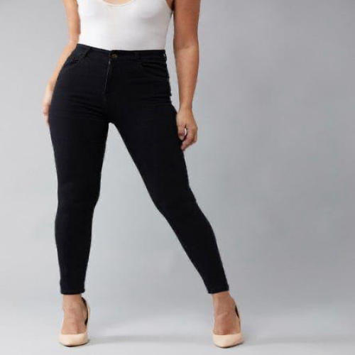 Womens High waist one button Jeans...