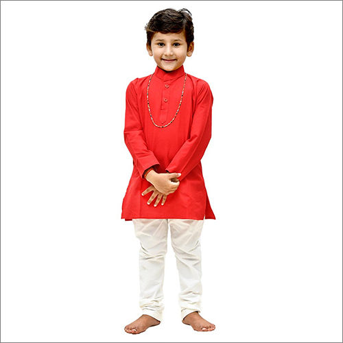 Kids Cotton Plain Kurta Pajama