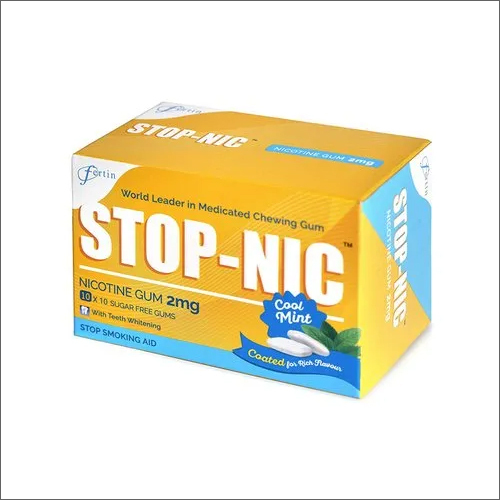 Cool Mint Gum - 10 Strips, Flavor: Mint, Strength: 2 mg | Eggless, Non-Hazardous, Instant Effect, Safe Packaging Options