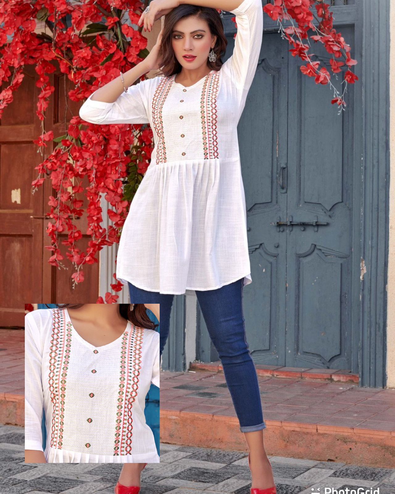 Womens Embroidery Work Short Tops...