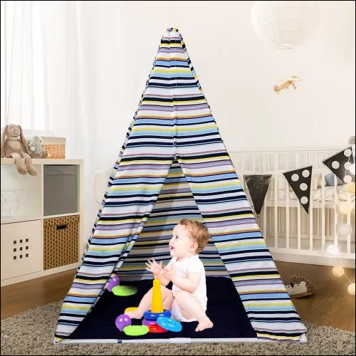 Kids Triad Multicolor Stripes Play House Tent Length: 105  Centimeter (Cm)