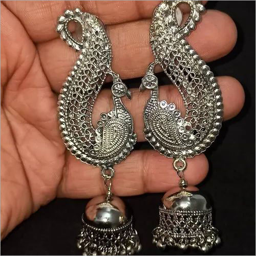 Earrings Oxidized Jhumkas