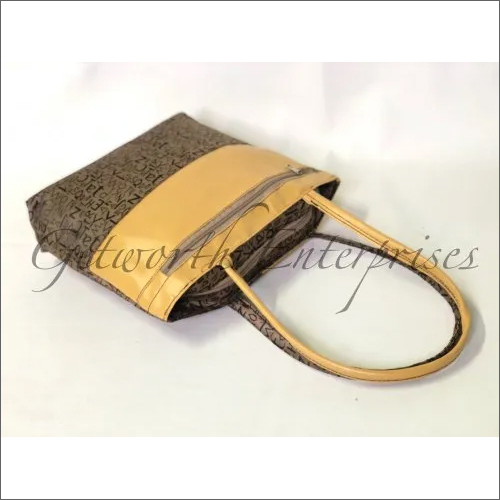 Customized Hand Bags - Polyester, 13x10x3.5 Inch, Brown | Zipper Closure, Attractive Design, Durable Tote Style for Women