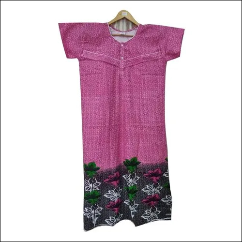 Magenta Printed Cotton Nightgown