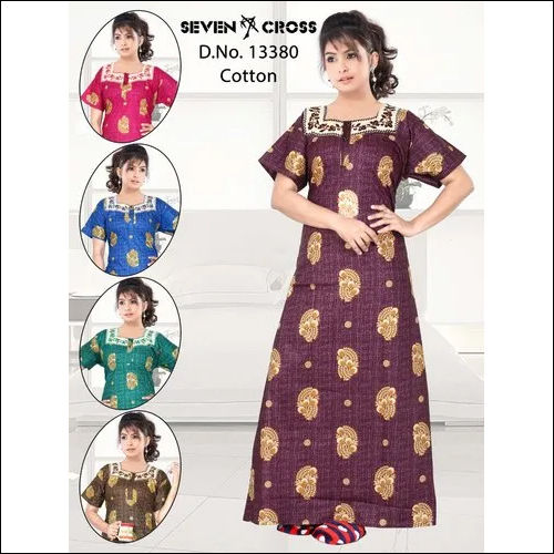 Designer Ladies Embroidered Nighty at Rs 400/piece(s), Embroidered Night  Wears in Ahmedabad