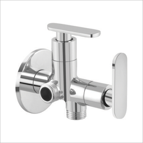 Silver Brass Angle Valve With Wall Flange