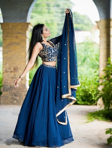 Womens Designer Georgette Lehenga Choli...