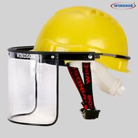 6x 12 Inch Windsor Safety Helmets With Spring Face Shield