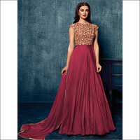 Readymade Satin Gown Suit - Color: Pink