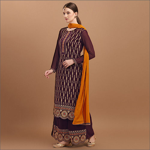 Designer Semi Stitched Georgette Palazzo Suit