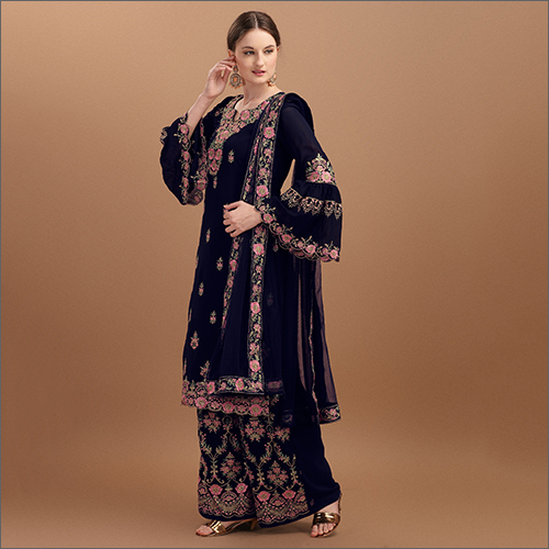 Modern Semi Stitched Georgette Palazzo Suit