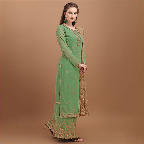 Party Wear Semi Stitched Georgette Palazzo Suit