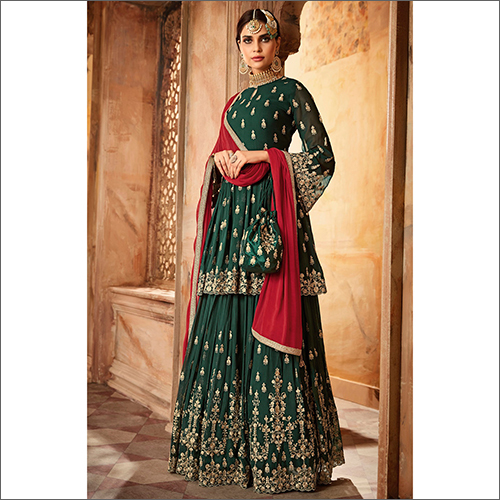 Ladies Semi Stitched Georgette Sharara Suit