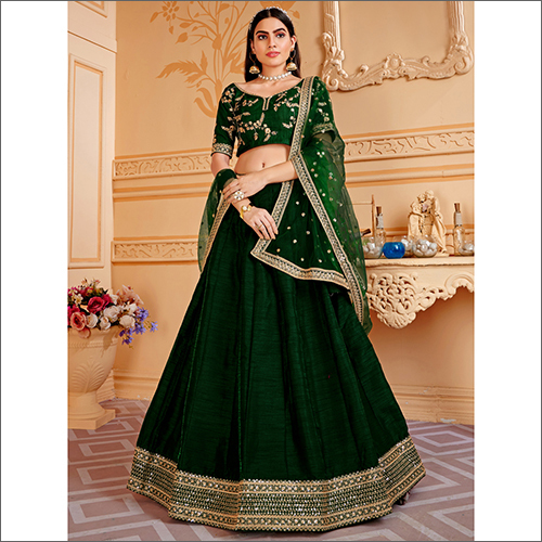 Ladies Semi Stitched Silk Lahenga