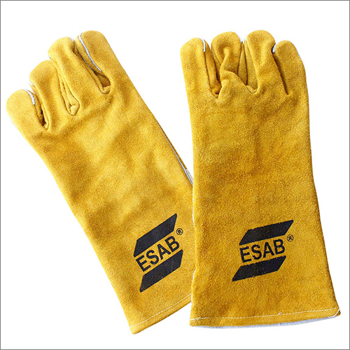 Welding Leather Hand Gloves - Leather Coated, Unisex Sizes Available, Yellow Color | Spark Resistance, Heat Protection, Superior Grip
