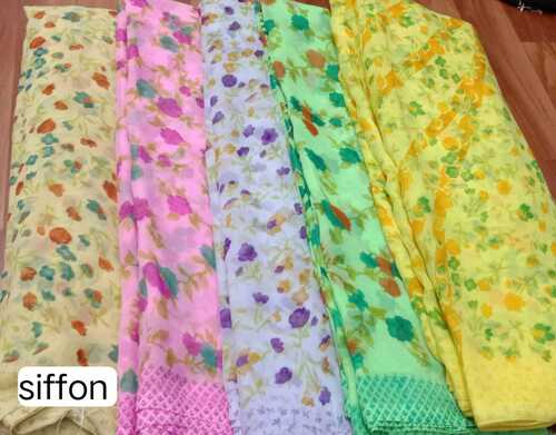 chiffon print saree