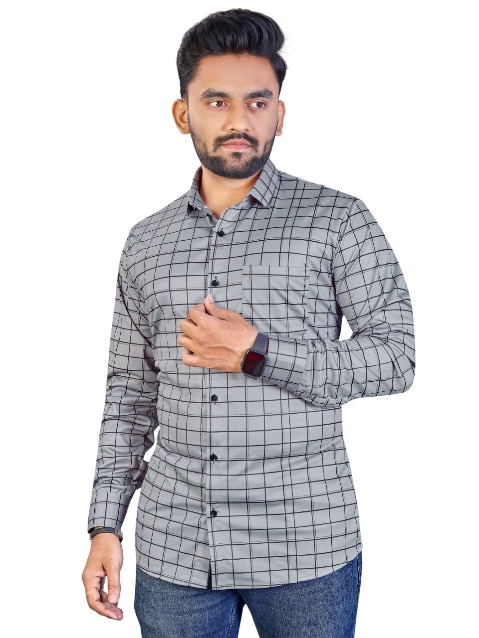 Mens Casual Wear Cotton Lycra Shirts...