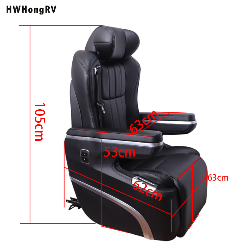 HWHongRV 12V Luxury power Leather Sofa Seating Interior Tuning MPV VAN RV Limousine seats with the legrest