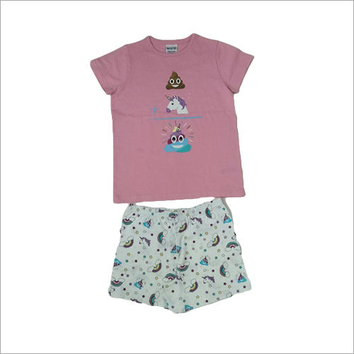 Multicolor Girls Shorts Set