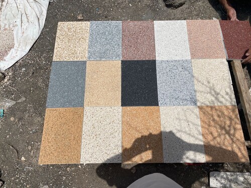Terrazzo flooring used natural color designer stone grit and chips