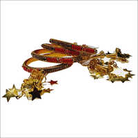Ladies Designer Bangles - Pure Gold With Semi Precious Stone Accents | Fashionable, Acrylic Material, Exquisite Craftsmanship For Women
