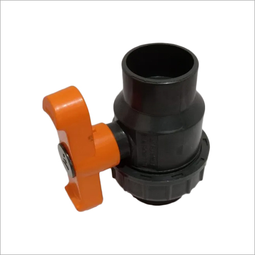 Agriculture Ball Valve - Plastic, Black and Orange, Screw End and Plain Socket End | Ideal for Drip Irrigation, Water Pumping, and Supply Systems