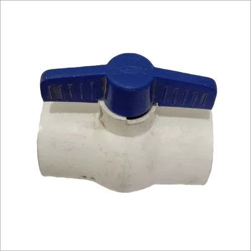 Plastic Uniflow Ball Valve - Durable Plastic, High Flow Rate, White And Blue Finish | Uniflow Structure, Corrosion And Abrasion Resistant, Compact Design