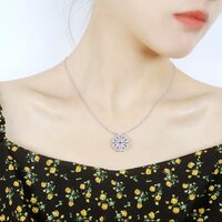 Silver Two In One Magnetic Hearts Clover Pendant Necklace