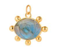 Evil Eye Pendant 925 Sterling Silver Gold Vermeil Bezel Pendant 8x12mm Marquise Shape Making Pendant Charm