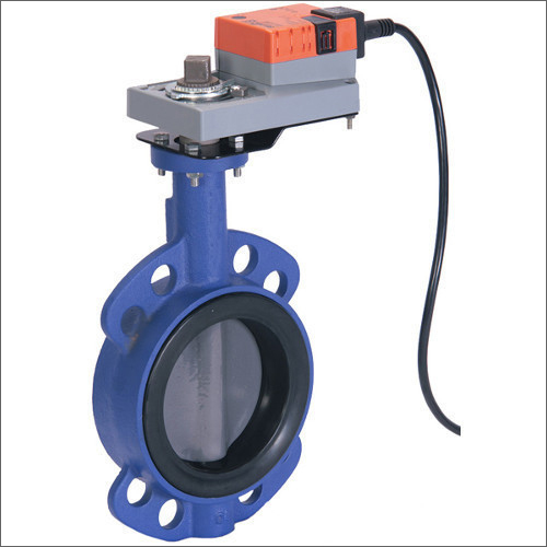 Blue Motorized Butterfly Valve