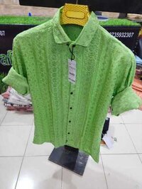 Chicken Shirt - Size M, L, Xl | Embroidered Pattern, Half Sleeves, Button Closure, Washable, Designed For Men's Wear Collection
