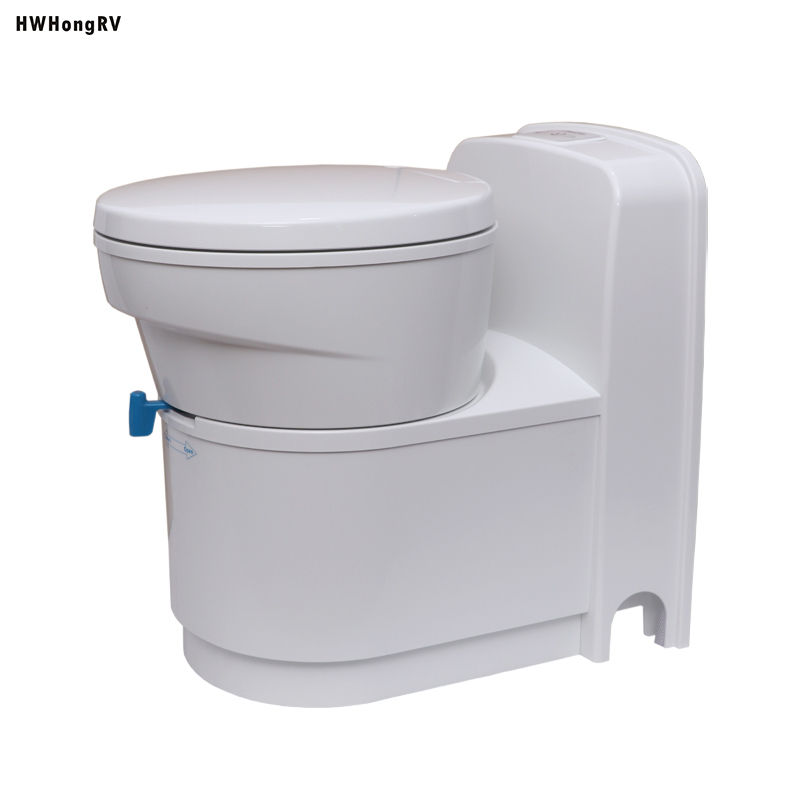 Electrical camper RV toilet bowl is made of lightweight PP material for Comfort room