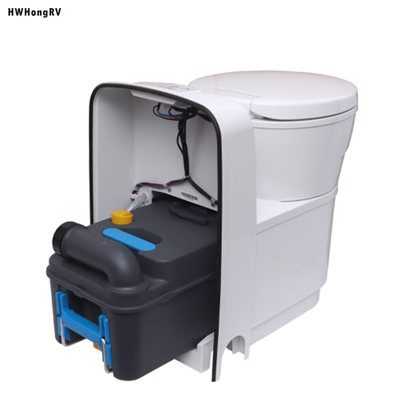 Electrical camper RV toilet bowl is made of lightweight PP material for Comfort room