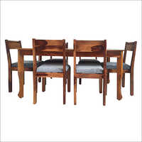 Brown Wooden Dining Furniture Set - Wooden, Rectangular Table With 6 Foam-seated Chairs | Modern Design, Termite Resistant, Elegant Finish