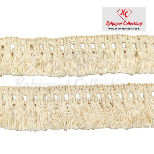 Cotton Designer Natural Fringe Lace