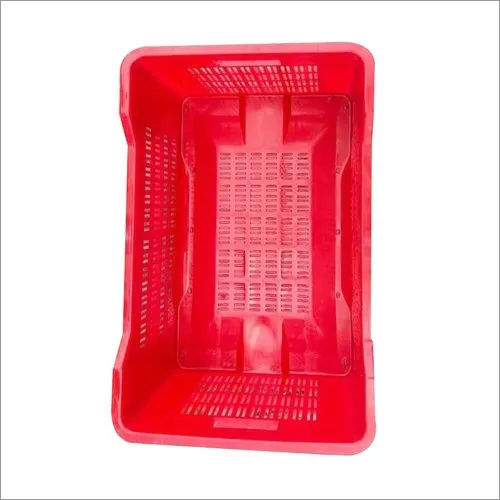 Red Plastic Milk Crate