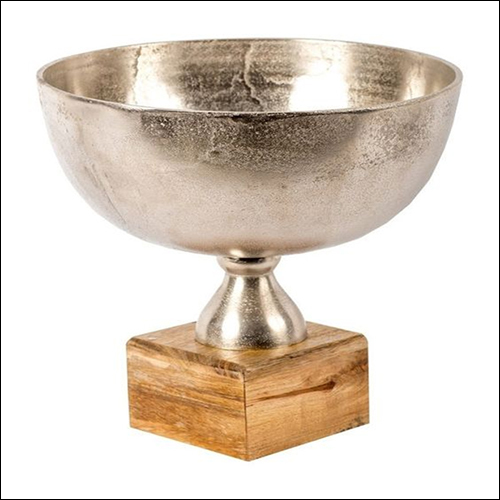 Aluminium and wood Nickel Plating Bowl