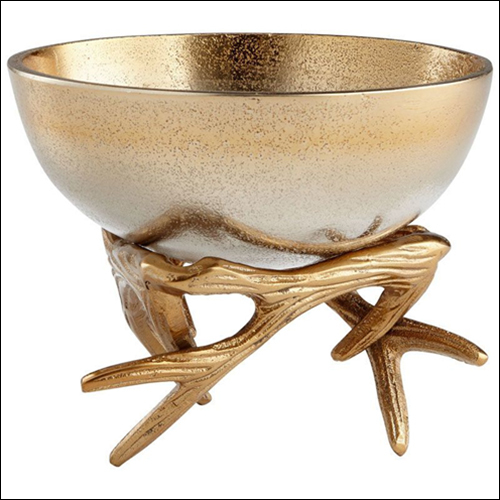 Aluminium Raw Gold Plating Bowl