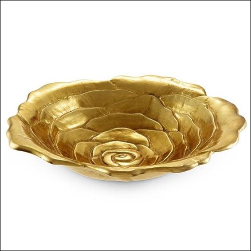 Aluminium Gold Plating Rose Shape Bowl
