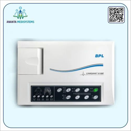 Bpl Cardiart 6108t - Digital ECG Machine in ABS Material, Portable Design , Automatic Operating Mode , White Color , Multi-Channel Functionality