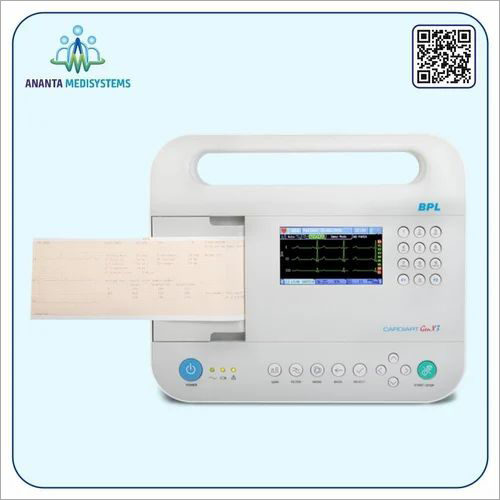 White Bpl Cardiart Genx 3 Channel Ecg Machine