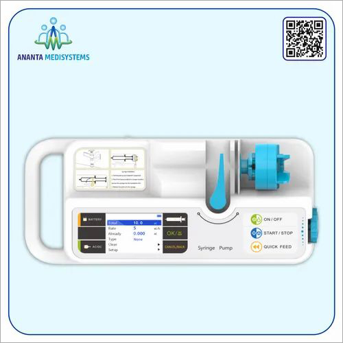 Syringe And Infusion Pump - 310mm x 140mm x 135mm, 1.7kg, White | Ideal for Hospital and Clinic Use